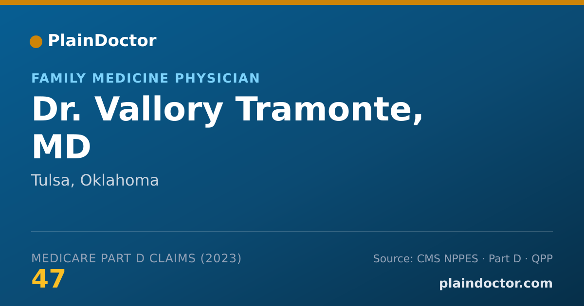 Shareable card for Vallory Tramonte, MD - Family Medicine Physician, Tulsa, OK
