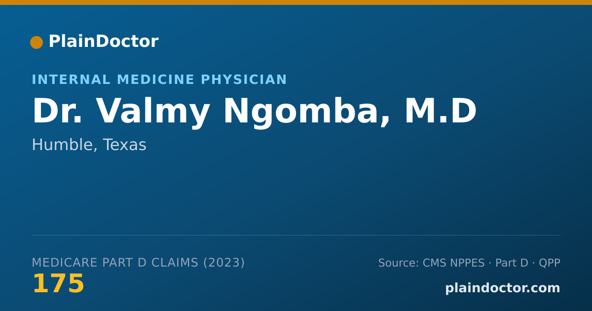 Shareable card for Valmy Ngomba, M.D - Internal Medicine Physician, Humble, TX
