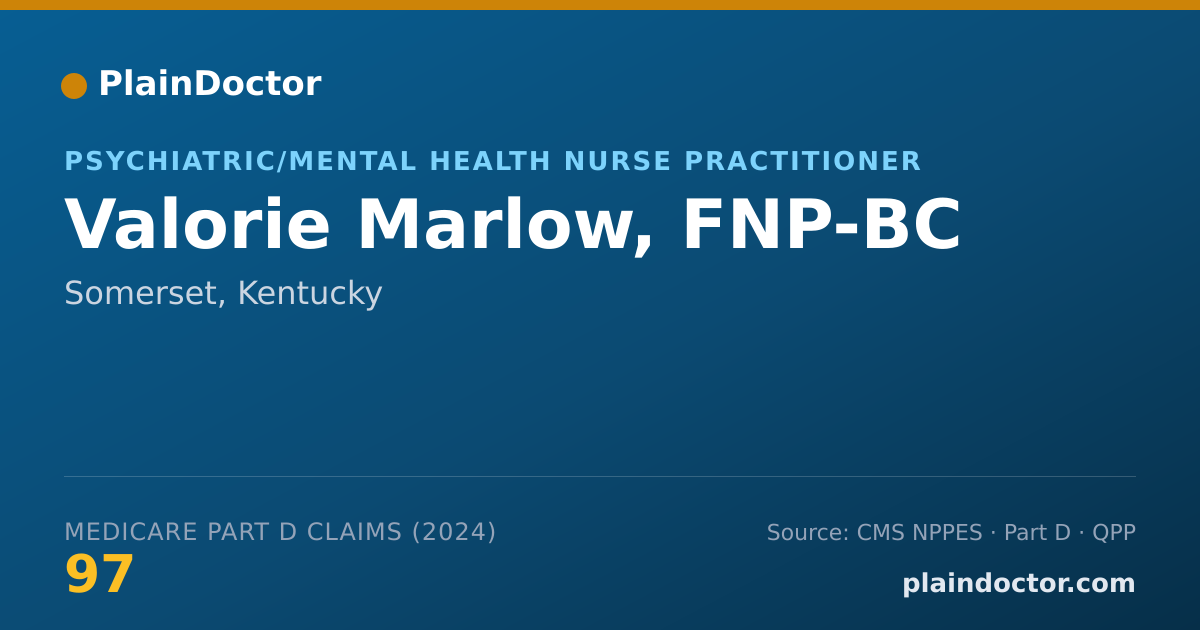 Shareable card for Valorie Marlow, FNP-BC - Family Nurse Practitioner, Somerset, KY