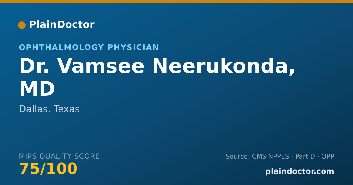 Shareable card for Vamsee Neerukonda, MD - Ophthalmology Physician, Dallas, TX