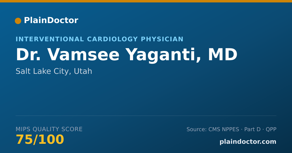 Shareable card for Vamsee Yaganti, MD - Interventional Cardiology Physician, Salt Lake City, UT