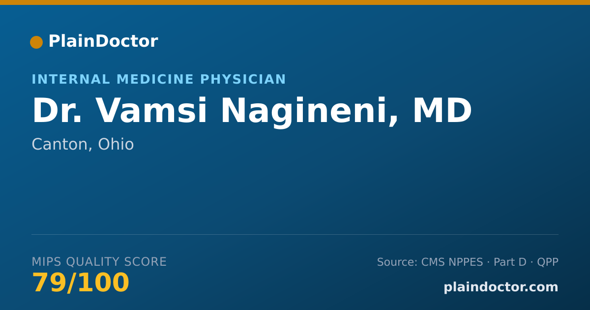 Shareable card for Vamsi Nagineni, MD - Internal Medicine Physician, Canton, OH