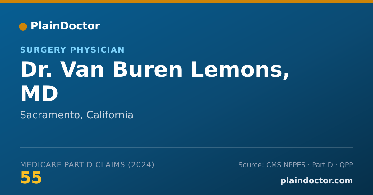Shareable card for Van Buren Lemons, MD - Surgery Physician, Sacramento, CA