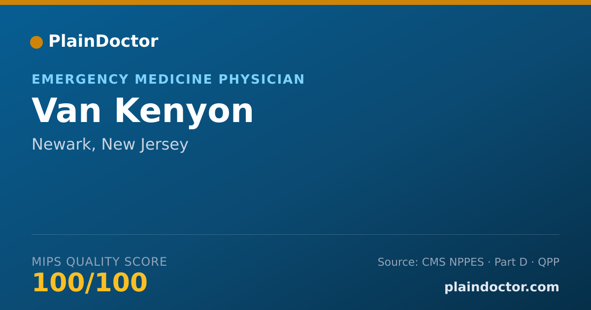 Shareable card for Van Kenyon - Emergency Medicine Physician, Newark, NJ
