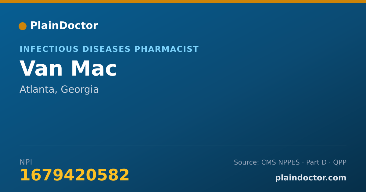 Shareable card for Van Mac - Infectious Diseases Pharmacist, Atlanta, GA