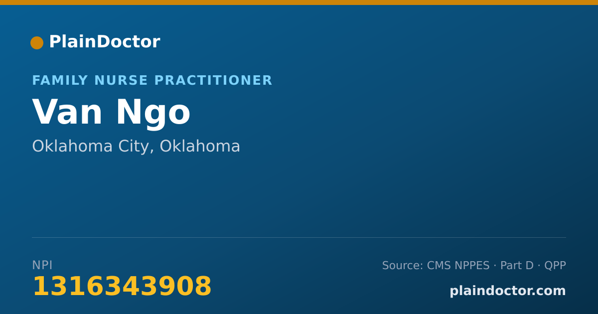 Shareable card for Van Ngo - Family Nurse Practitioner, Oklahoma City, OK