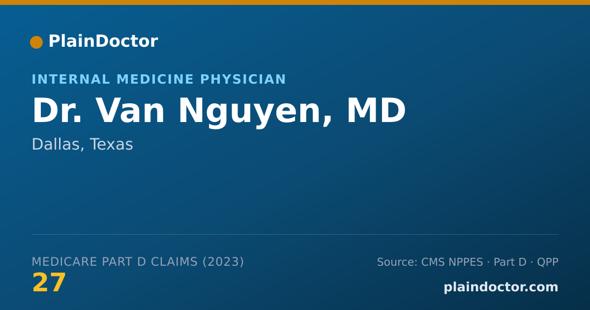 Shareable card for Van Nguyen, MD - Internal Medicine Physician, Dallas, TX
