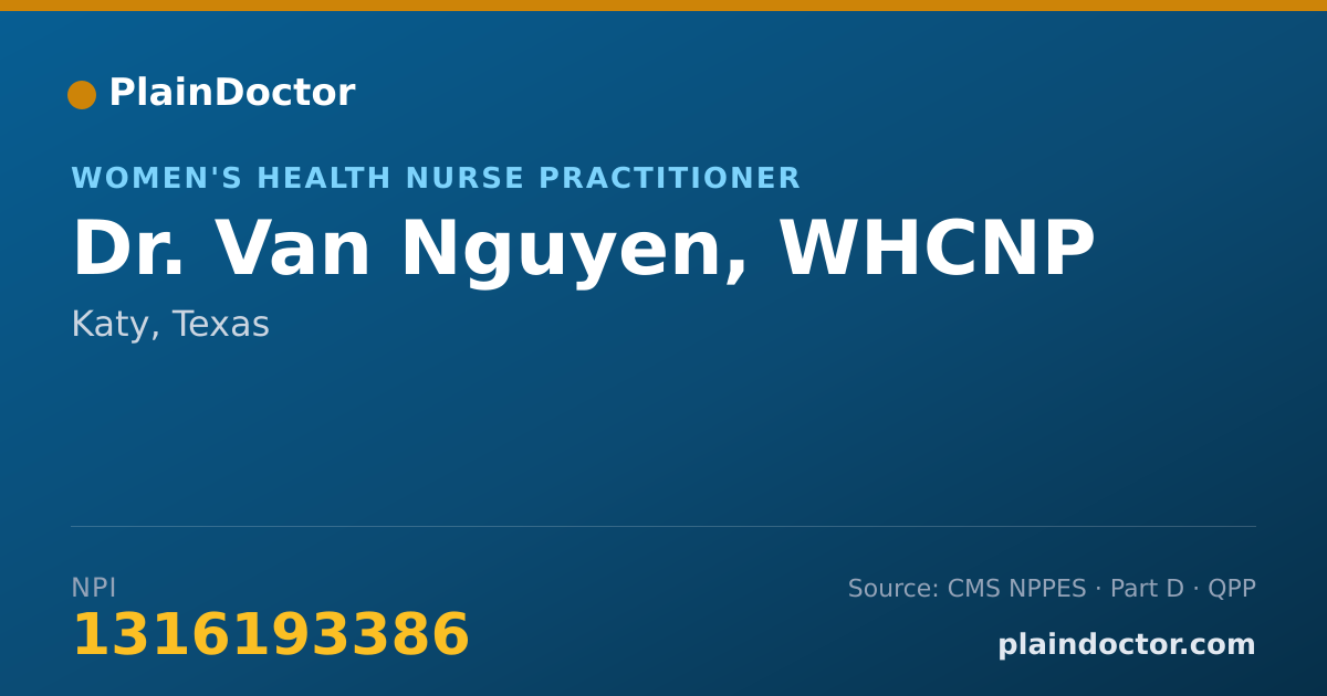 Shareable card for Van Nguyen, WHCNP - Women's Health Nurse Practitioner, Katy, TX
