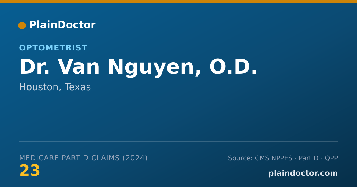 Shareable card for Van Nguyen, O.D. - Optometrist, Houston, TX