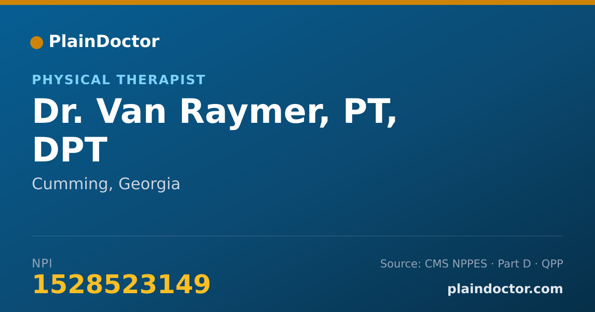 Shareable card for Van Raymer, PT, DPT - Physical Therapist, Cumming, GA