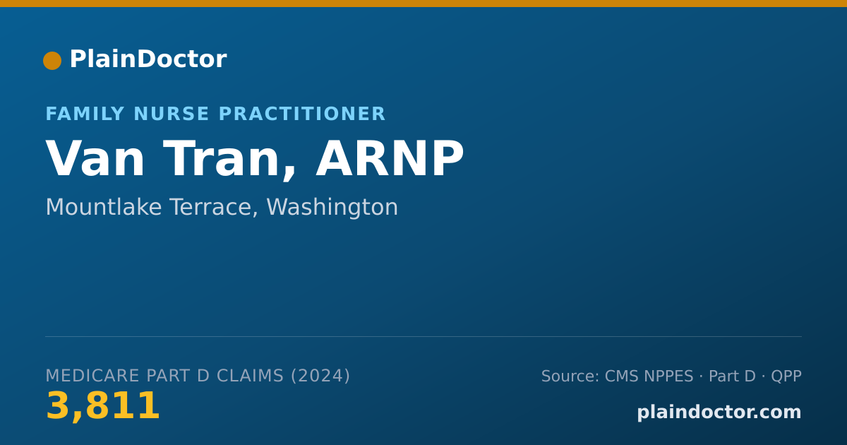 Shareable card for Van Tran, ARNP - Family Nurse Practitioner, Mountlake Terrace, WA