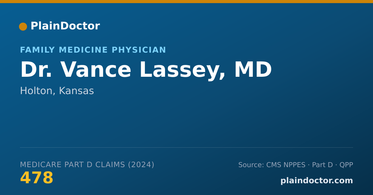 Shareable card for Vance Lassey, MD - Family Medicine Physician, Holton, KS