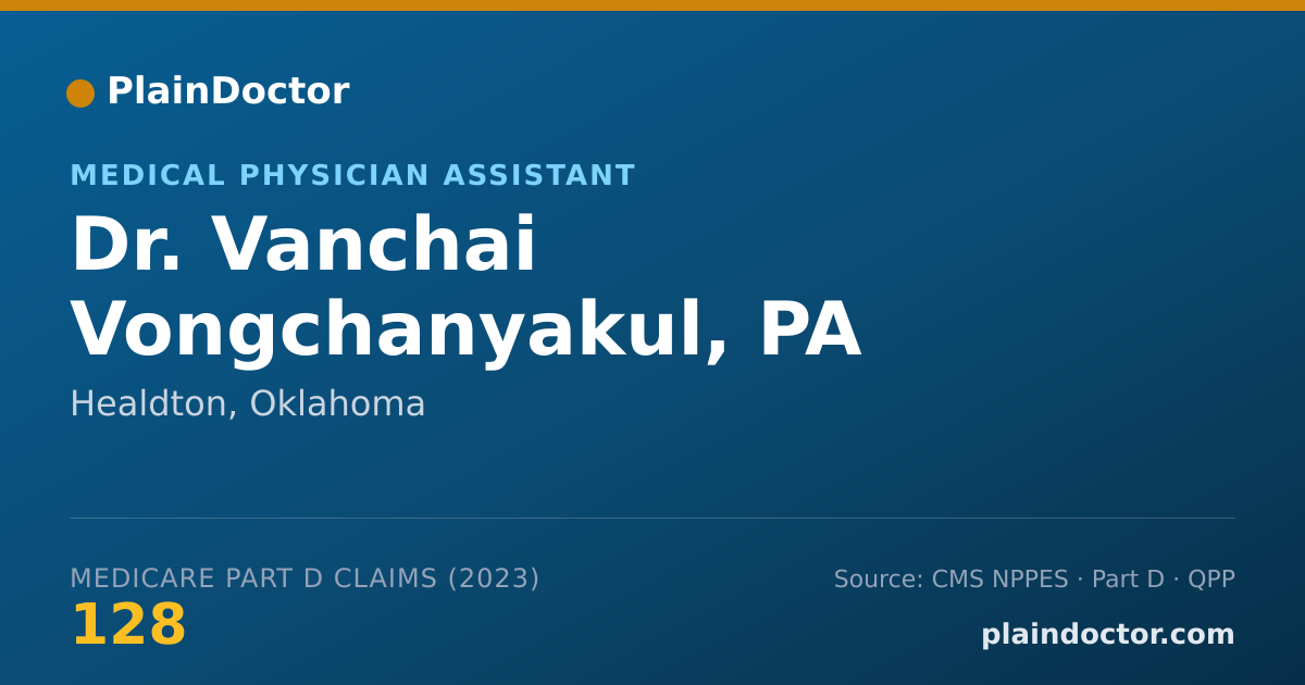 Shareable card for Vanchai Vongchanyakul, PA - Medical Physician Assistant, Healdton, OK