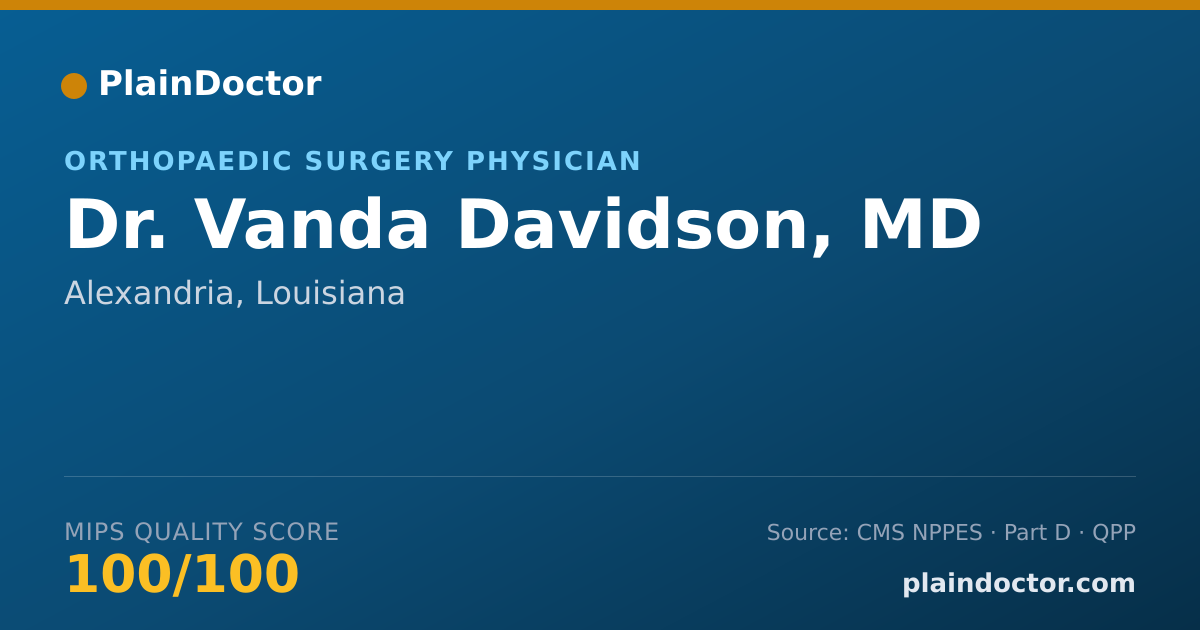 Shareable card for Vanda Davidson, MD - Orthopaedic Surgery Physician, Alexandria, LA