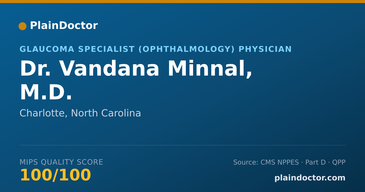 Shareable card for Vandana Minnal, M.D. - Glaucoma Specialist (Ophthalmology) Physician, Charlotte, NC