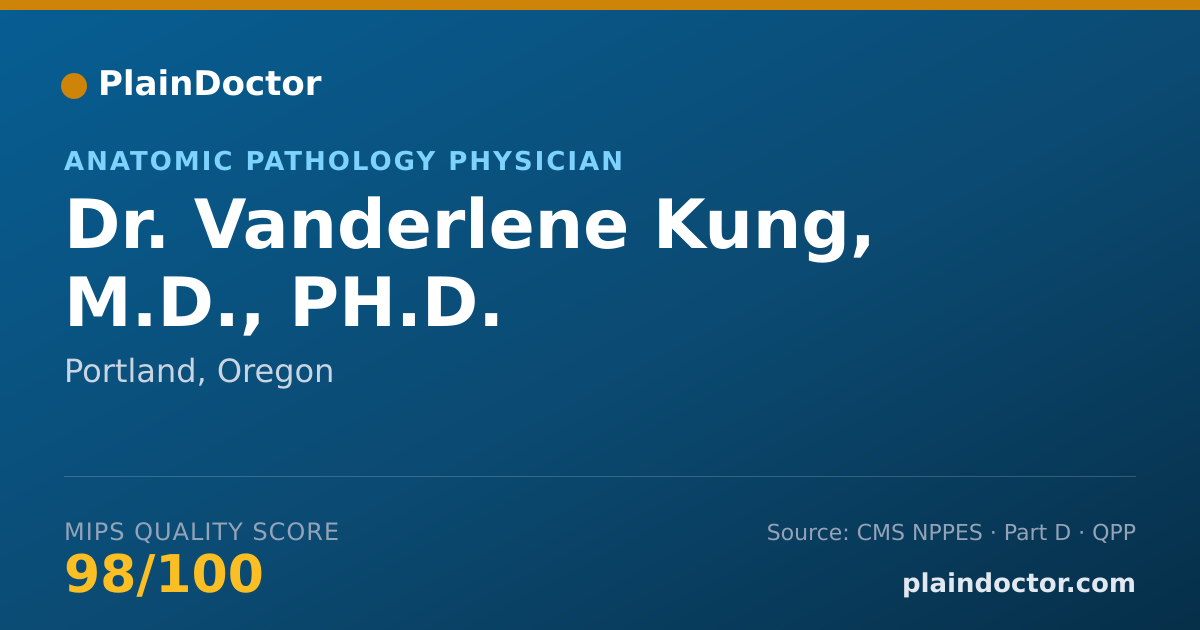 Shareable card for Vanderlene Kung, M.D., PH.D. - Anatomic Pathology Physician, Portland, OR