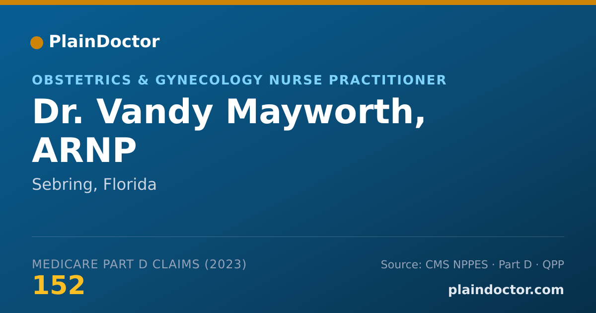 Shareable card for Vandy Mayworth, ARNP - Obstetrics & Gynecology Nurse Practitioner, Sebring, FL