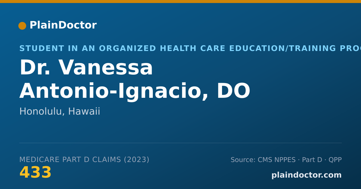 Shareable card for Vanessa Antonio-Ignacio, DO - Student in an Organized Health Care Education/Training Program, Honolulu, HI