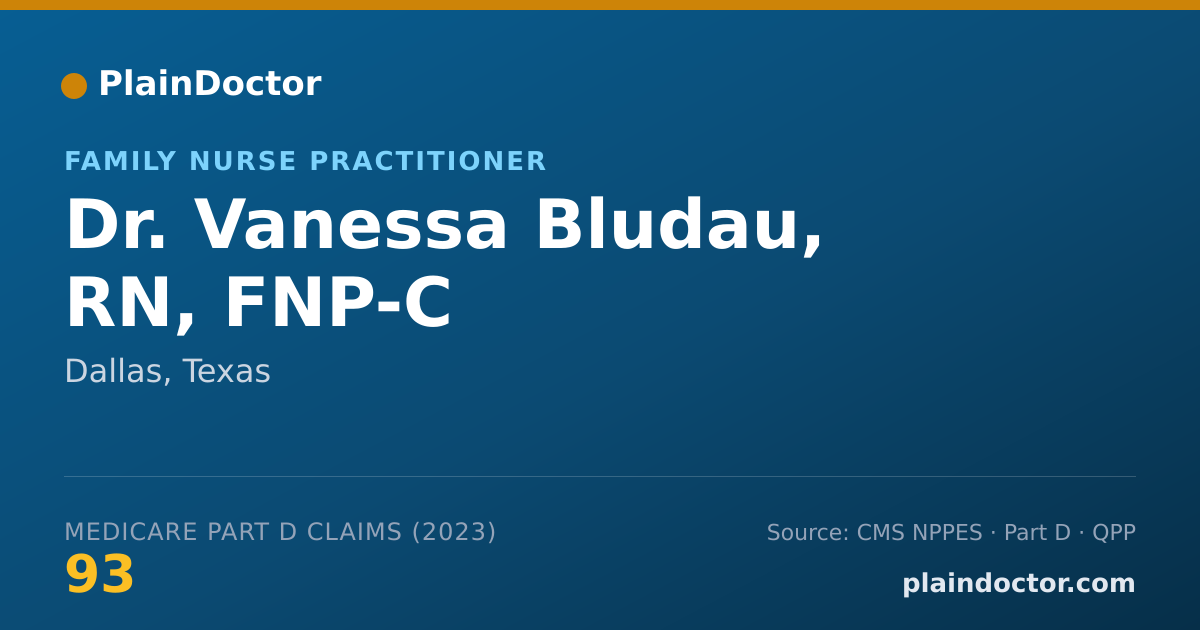 Shareable card for Vanessa Bludau, RN, FNP-C - Family Nurse Practitioner, Dallas, TX