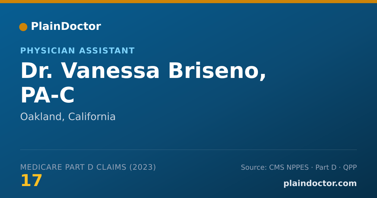 Shareable card for Vanessa Briseno, PA-C - Physician Assistant, Oakland, CA