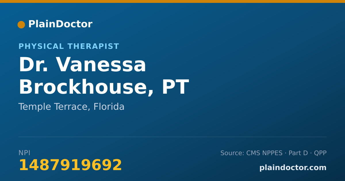 Shareable card for Vanessa Brockhouse, PT - Physical Therapist, Temple Terrace, FL