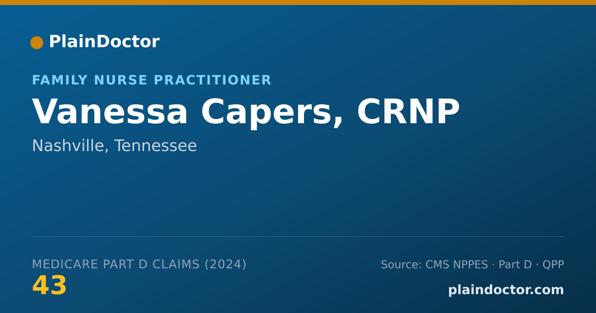 Shareable card for Vanessa Capers, CRNP - Family Nurse Practitioner, Nashville, TN