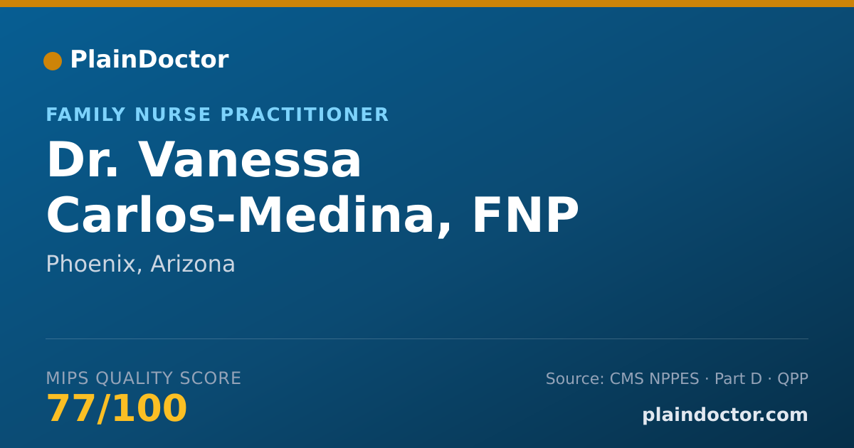 Shareable card for Vanessa Carlos-Medina, FNP - Family Nurse Practitioner, Phoenix, AZ