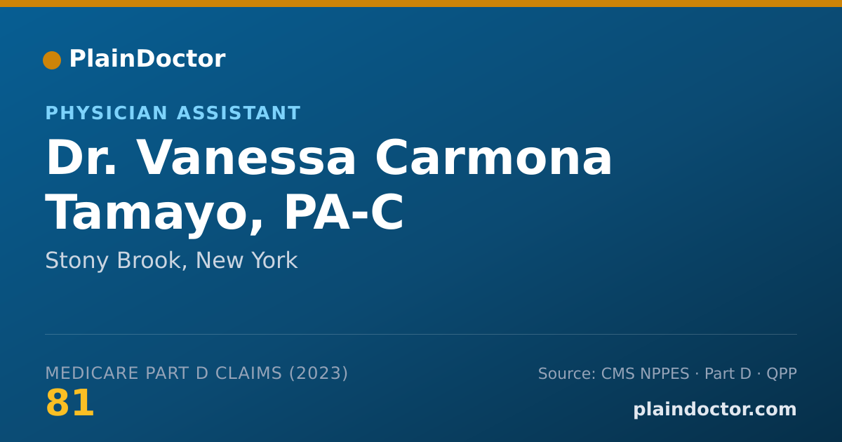 Shareable card for Vanessa Carmona Tamayo, PA-C - Physician Assistant, Stony Brook, NY