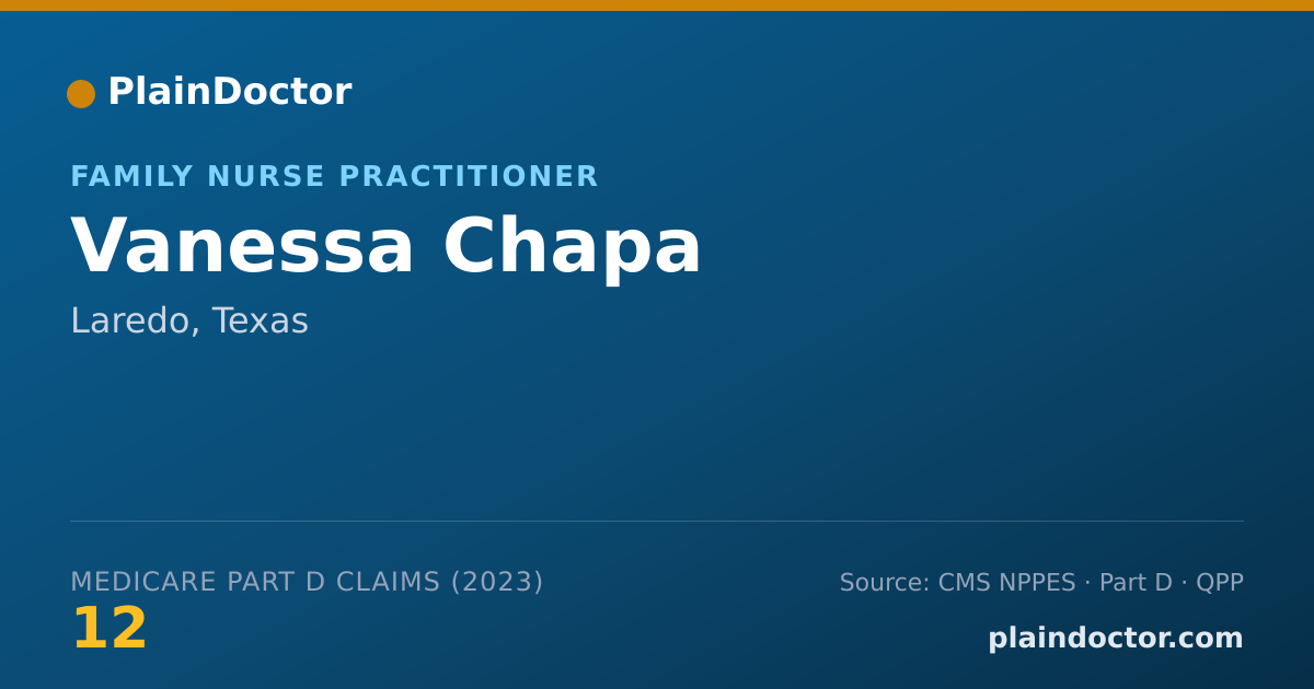 Shareable card for Vanessa Chapa - Family Nurse Practitioner, Laredo, TX