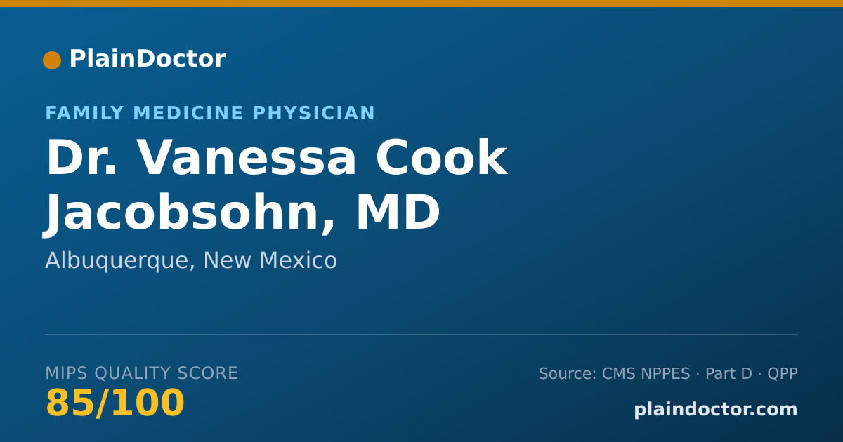 Shareable card for Vanessa Cook Jacobsohn, MD - Family Medicine Physician, Albuquerque, NM