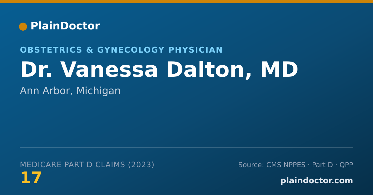 Shareable card for Vanessa Dalton, MD - Obstetrics & Gynecology Physician, Ann Arbor, MI