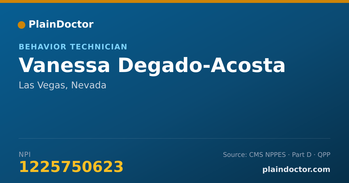 Shareable card for Vanessa Degado-Acosta - Behavior Technician, Las Vegas, NV