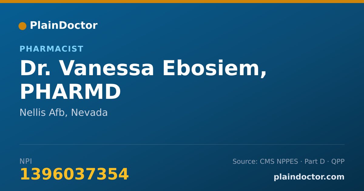 Shareable card for Vanessa Ebosiem, PHARMD - Pharmacist, Nellis Afb, NV