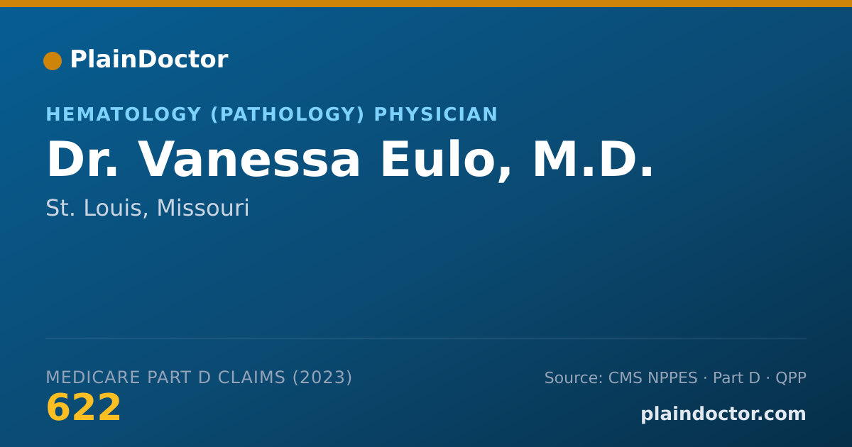 Shareable card for Vanessa Eulo, M.D. - Hematology (Pathology) Physician, St. Louis, MO