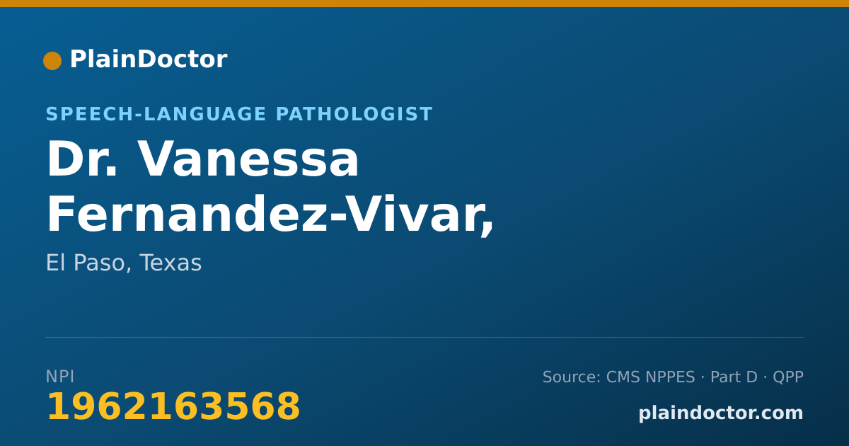 Shareable card for Vanessa Fernandez-Vivar, M.S.,CCC - Speech-Language Pathologist, El Paso, TX