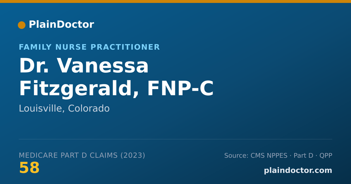 Shareable card for Vanessa Fitzgerald, FNP-C - Family Nurse Practitioner, Louisville, CO