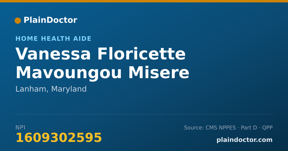 Shareable card for Vanessa Floricette Mavoungou Misere - Home Health Aide, Lanham, MD