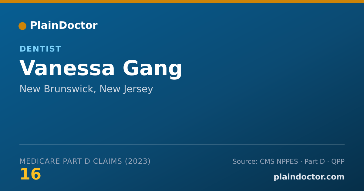 Shareable card for Vanessa Gang - Dentist, New Brunswick, NJ