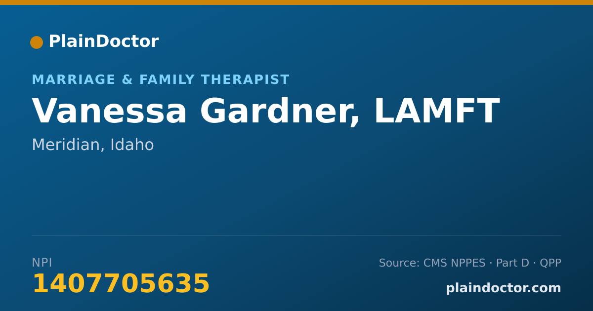 Shareable card for Vanessa Gardner, LAMFT - Marriage & Family Therapist, Meridian, ID