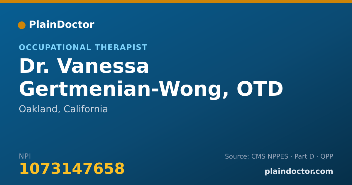 Shareable card for Vanessa Gertmenian-Wong, OTD - Occupational Therapist, Oakland, CA