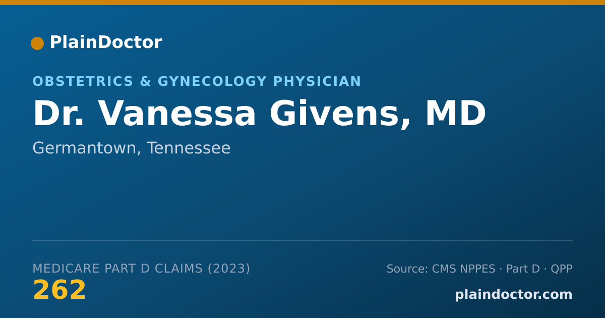 Shareable card for Vanessa Givens, MD - Obstetrics & Gynecology Physician, Germantown, TN