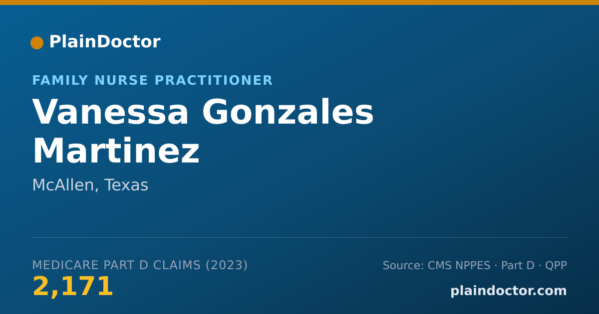 Shareable card for Vanessa Gonzales Martinez - Family Nurse Practitioner, McAllen, TX