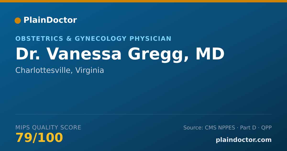 Shareable card for Vanessa Gregg, MD - Obstetrics & Gynecology Physician, Charlottesville, VA