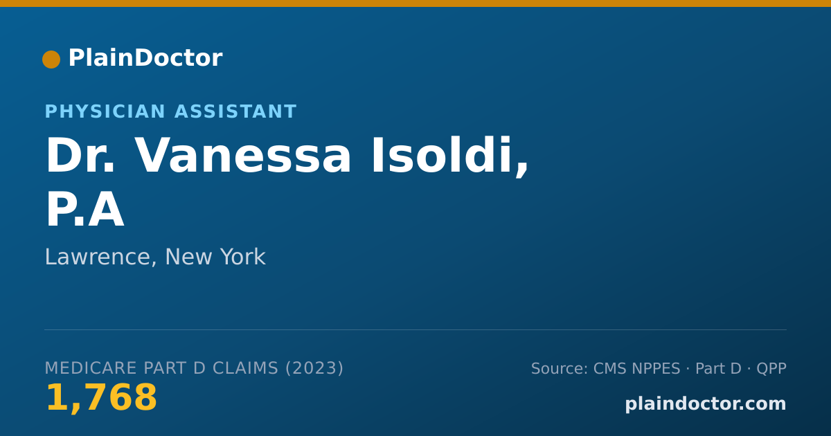 Shareable card for Vanessa Isoldi, P.A - Physician Assistant, Lawrence, NY