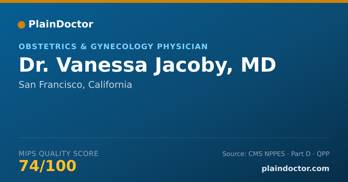 Shareable card for Vanessa Jacoby, MD - Obstetrics & Gynecology Physician, San Francisco, CA