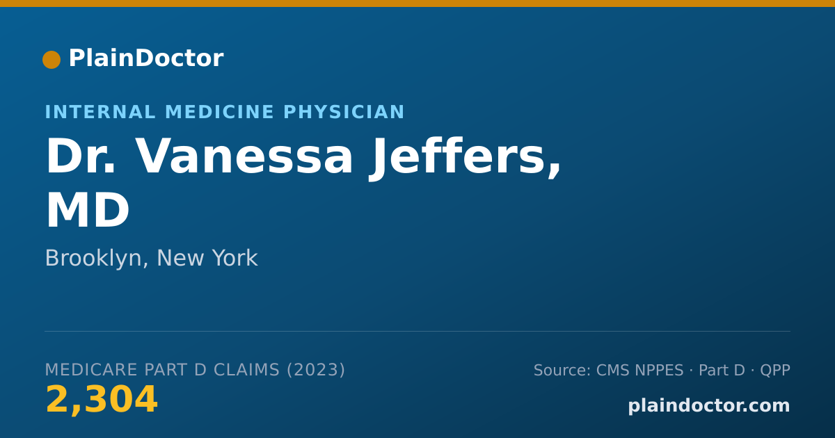Shareable card for Vanessa Jeffers, MD - Internal Medicine Physician, Brooklyn, NY