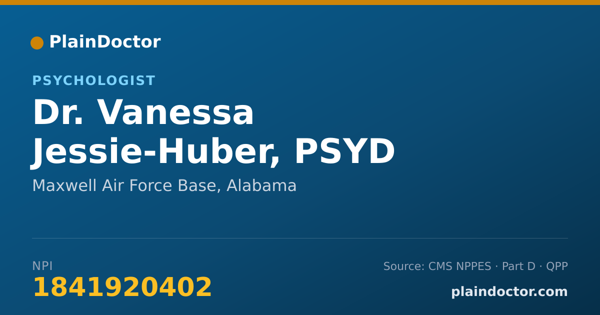 Shareable card for Vanessa Jessie-Huber, PSYD - Psychologist, Maxwell Air Force Base, AL