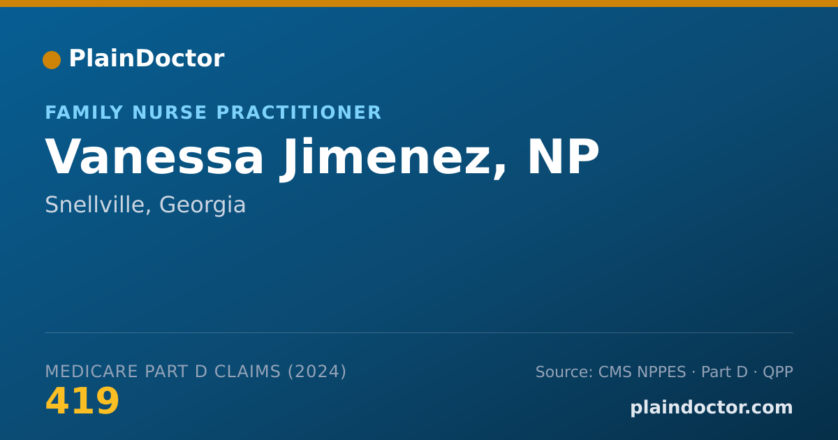Shareable card for Vanessa Jimenez, NP - Family Nurse Practitioner, Snellville, GA