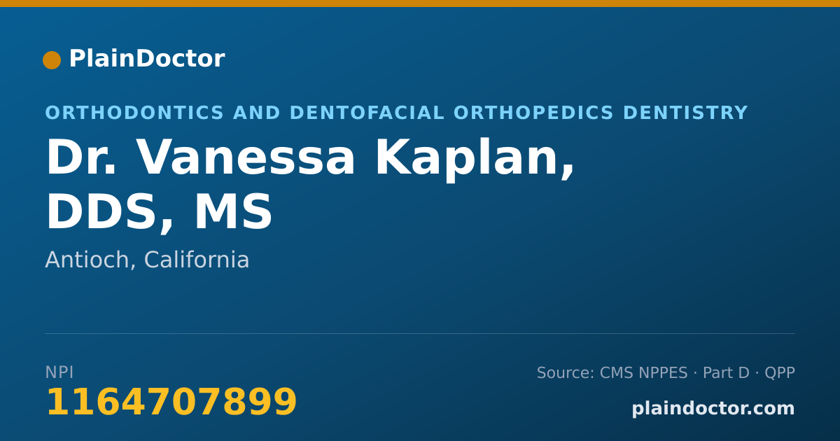 Shareable card for Vanessa Kaplan, DDS, MS - Orthodontics and Dentofacial Orthopedics Dentistry, Antioch, CA