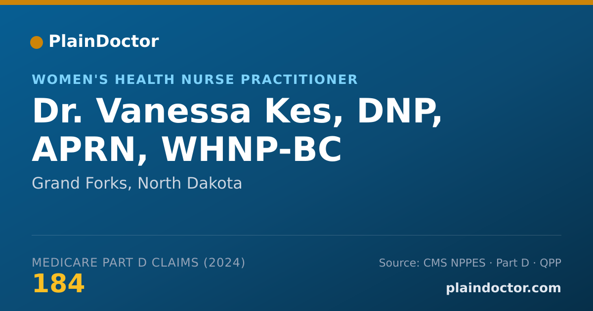 Shareable card for Vanessa Kes, DNP, APRN, WHNP-BC - Women's Health Nurse Practitioner, Grand Forks, ND